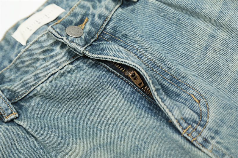 Herrenbekleidung High Street Retro Distressed Washed Denim Shorts Herren Loose Casual Wide Leg Straight Shorts Getragene All Match Pants_voghion.com