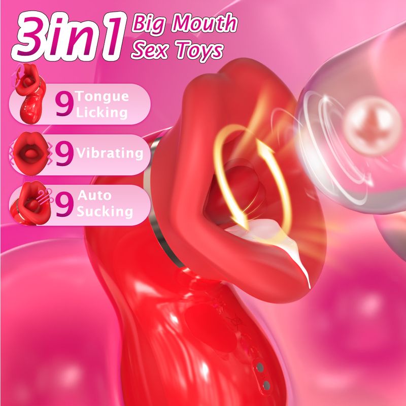 S-hadne 3 in 1 Vibratore per la lingua, vibratore per leccare la bocca, stimolatore per succhiare, giocattolo sessuale per donne adulte, vibratore femminile con aspirazione_voghion.com