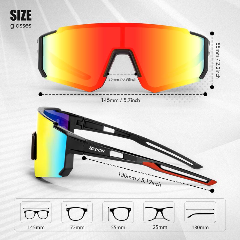 Fashion SCVCN Fashion Street Sunglasses for Men Sport Y2K Cycling MTB Bike Bicycle Camping Golf UV400 Glasses Women Baseball_voghion.com