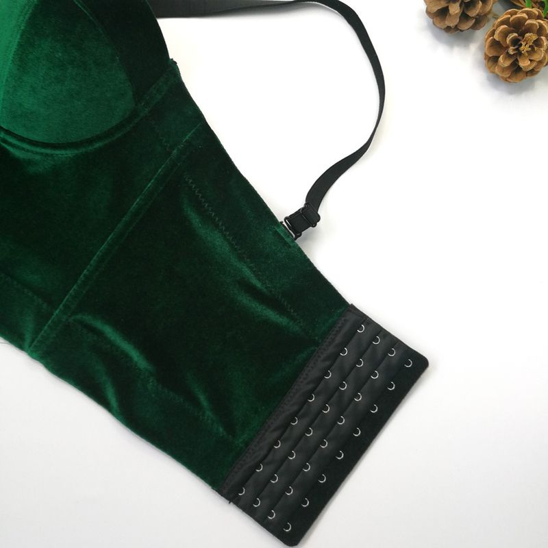 Vêtements pour femmes, bretelles en velours, vêtements d'extérieur, soutien-gorge en arête de poisson, couleur unie, velours coréen avec anneau en acier, gilet gainant, style court, haut tube polyvalent_voghion.com