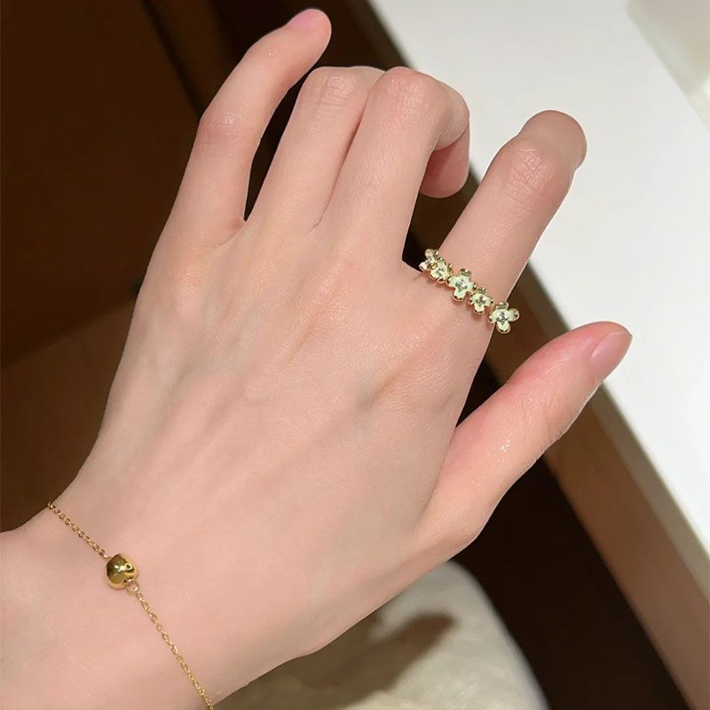 Frisches Grün für Frauen, Nischendesign mit einem Sinn für Raffinesse, Perlen-Emaille-Perlen-Best-Friend-Matching-Index_voghion.com