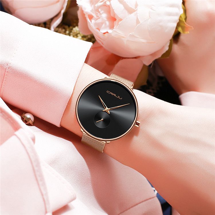 Ladies Stainless Steel Strap Mesh Strap Watch Simple Fashion Vibrato Phantom Student_voghion.com