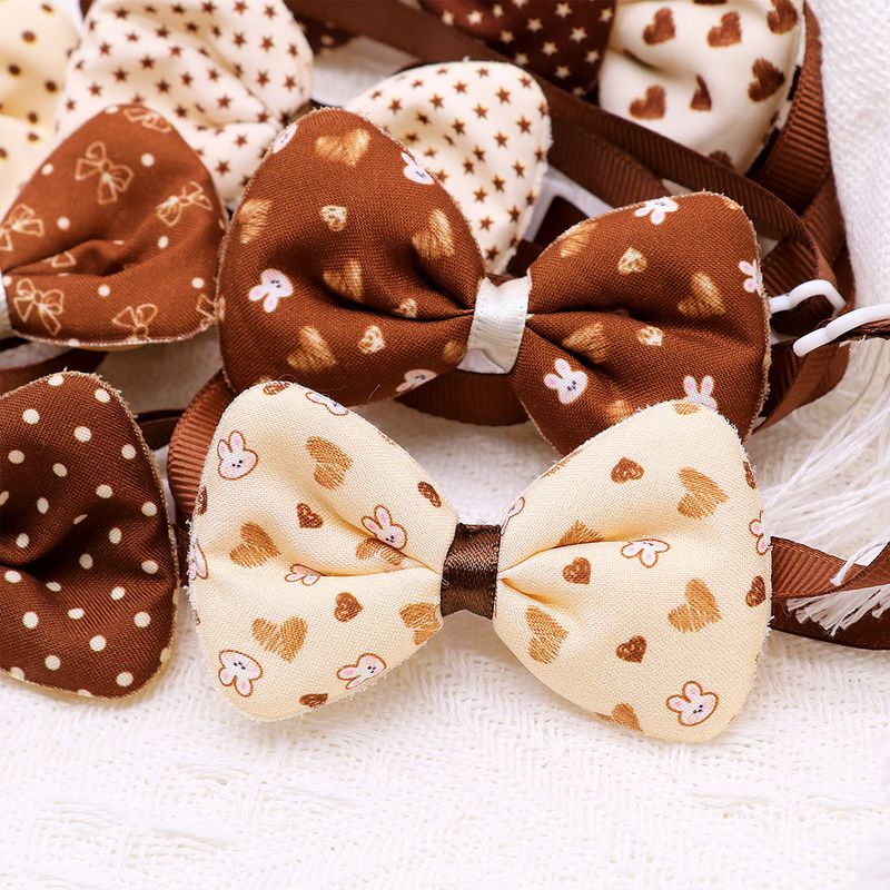 10 Pcs, Cute Puppies, Adjustable Collars, Brown Style, Bow Ties Small Dogs, Fashionable Pet Accessories For Dogs_voghion.com
