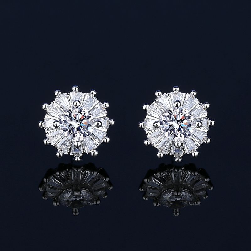 Trasmissione in diretta di pietra Mosang intarsiata con catena di clavicole di diamanti, collana di girasoli, pendente, anello, orecchino, donna_voghion.com