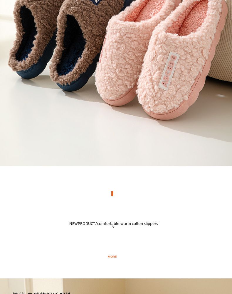 Online Promi Paar Herbst und Winter Baumwolle Hausschuhe Herren Indoor Home Warm Verdickt Confinement Outdoor Furry_voghion.com