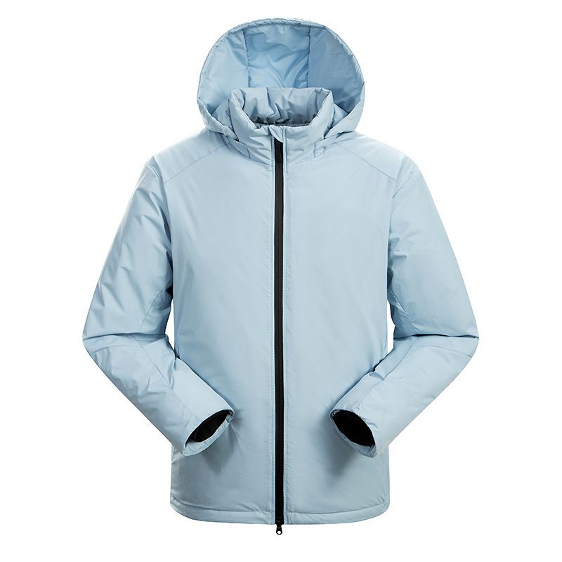 Giacca da trekking con cappuccio, unisex, antivento, calda e traspirante, in cotone, per esterni, con stampa_voghion.com