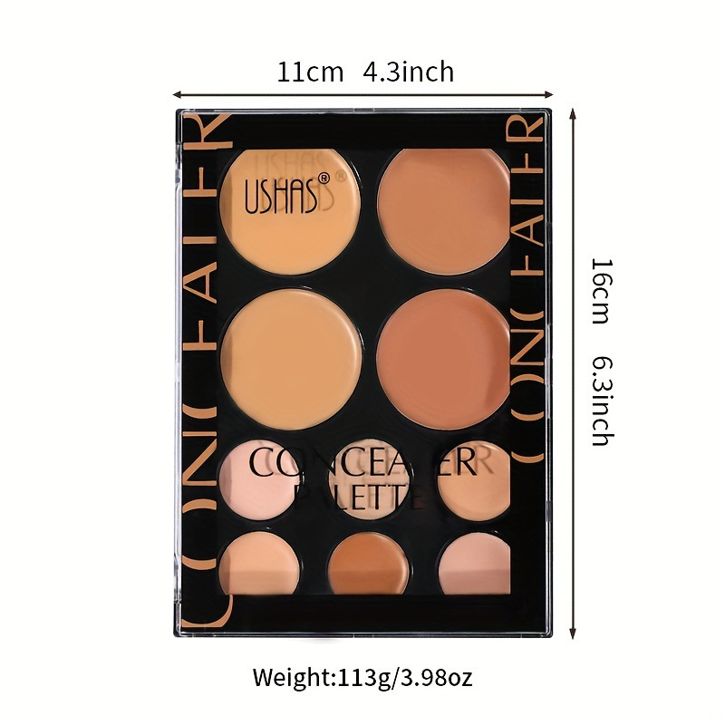 USHAS – plaque d'ombre de maquillage 10 couleurs, correcteur haute luminosité pour couvrir l'acné, les cernes périorbitaux_voghion.com