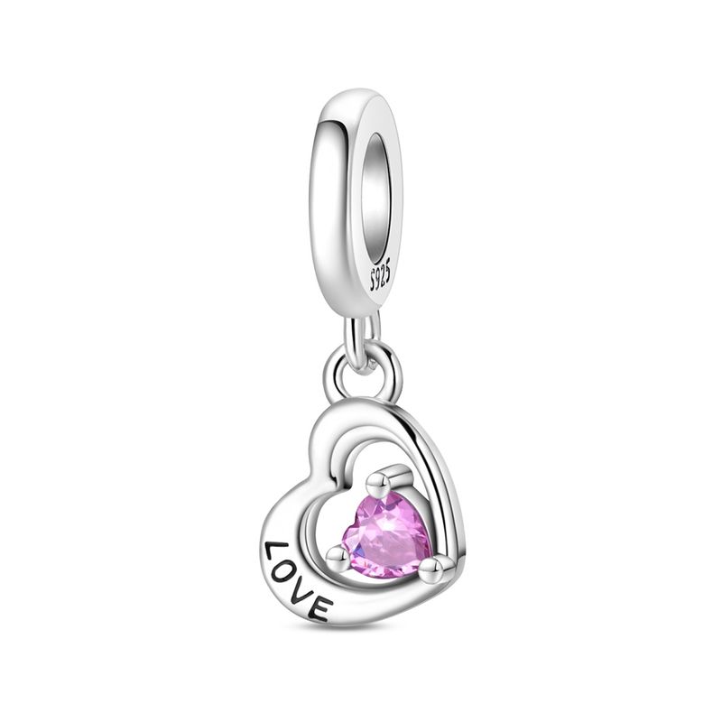 Heart Bead Charm, Genuine Sterling Silver Beads Charm_voghion.com