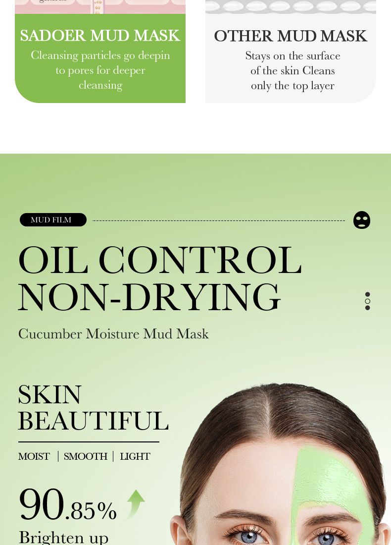 BIOAOUA Dead Sea Mud Whitening Mud Mask 8gx10pcs Hydrating Oil Control Cleansing Mask Moisturizing Mask_voghion.com