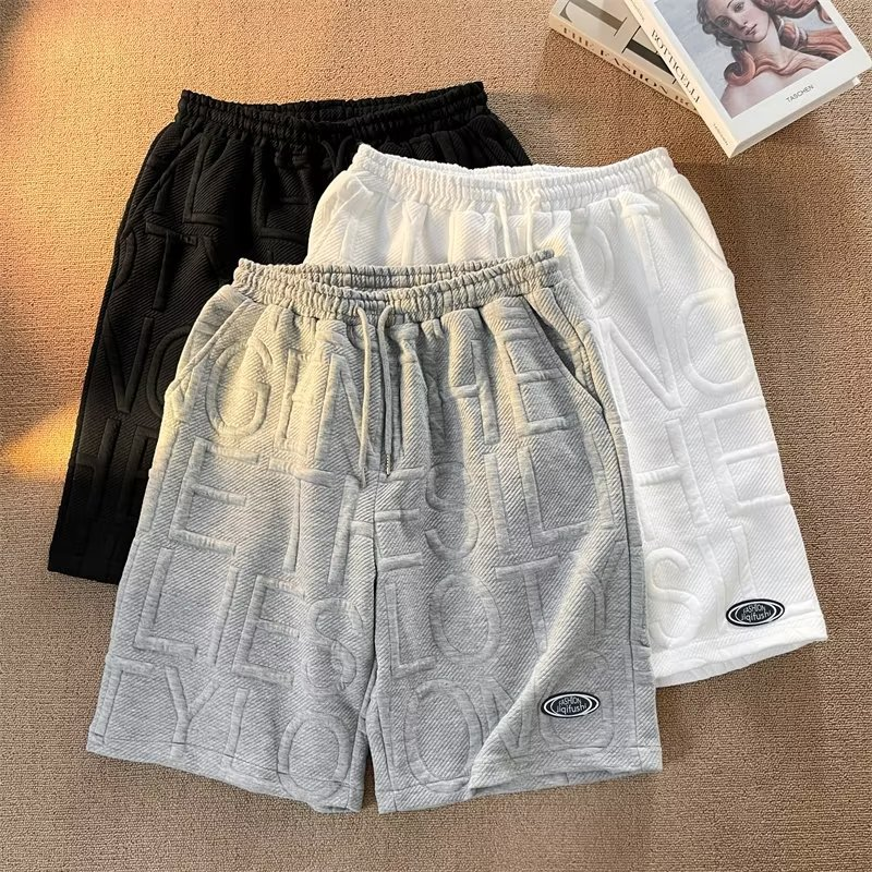 Herenkleding Zomerpak voor heren, trendy en veelzijdig, effen kleur, casual T-shirt met korte mouwen, wafeltop_voghion.com