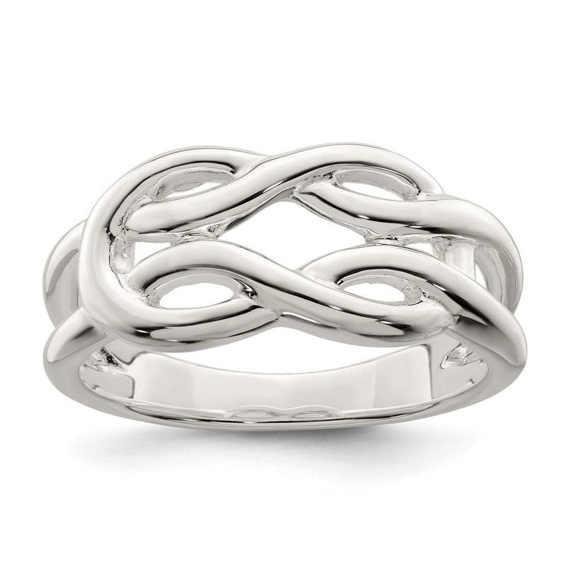 Sterling Silver Polished Celtic Knot Ring_voghion.com