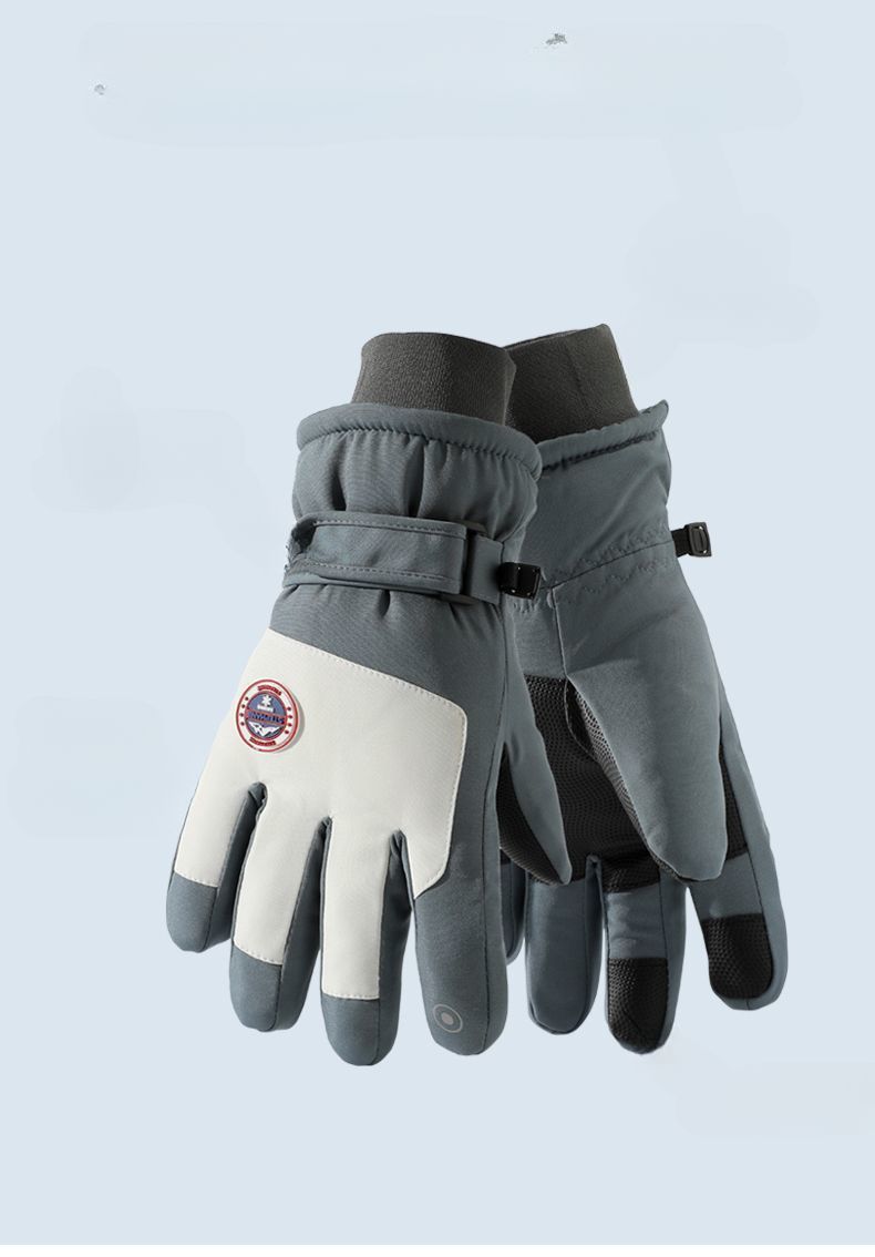 Guantes de esquí de invierno con pantalla táctil para motocicleta, forro polar, cálidos, gruesos, impermeables, resistentes al viento, al frío y antideslizantes._voghion.com