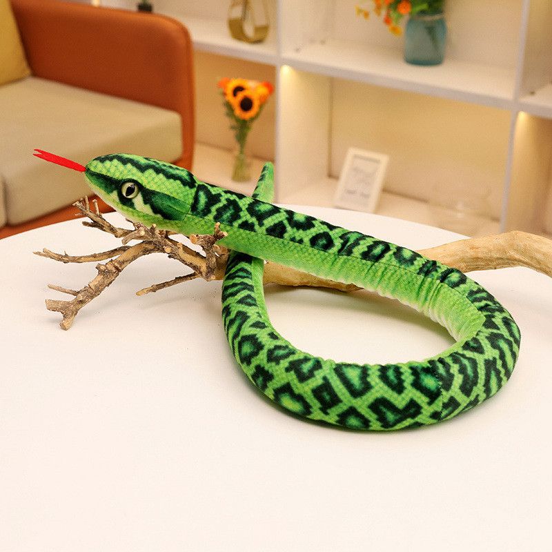 Large Plush Snake Realistic Toy For Kids Soft And Cuddly 120cm Pp Cotton Animal Stuffed_voghion.com