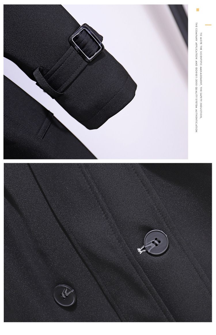 Trench elegante di fascia alta di fascia media per donna, lunghezza media, nuovo stile coreano autunnale, moda classica che stringe la vita_voghion.com