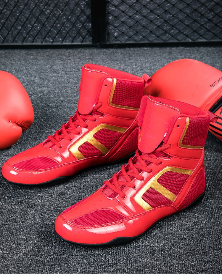 Sanda Kampfschuhe für Herren, hohe Stiefel, rutschfeste Kampf-Boxschuhe, lange Stiefel für Damen, Muay Thai Schuhe_voghion.com