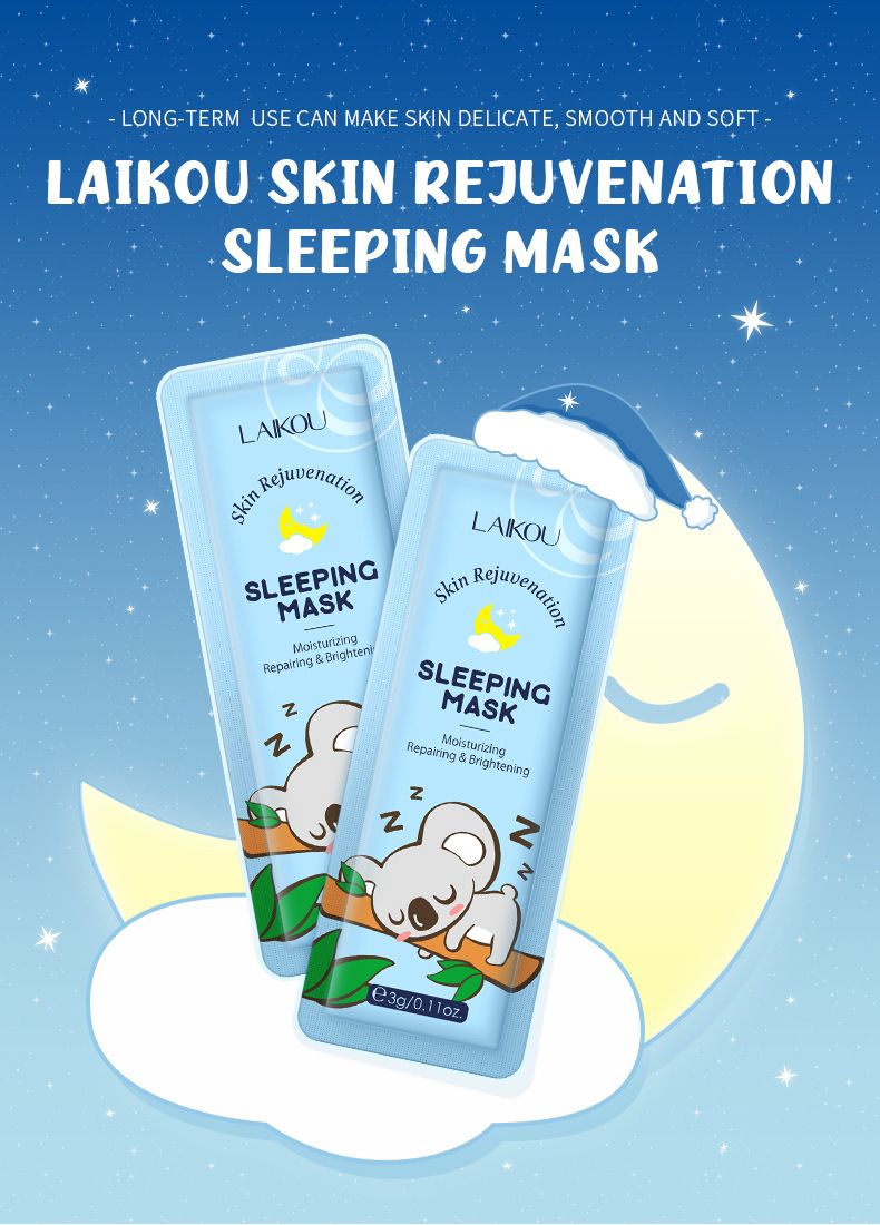 Maschera da notte LAIKOU Koala No Wash 3 g * 15 pezzi PROTEGGI LA TUA PELLE DURANTE LA NOTTE_voghion.com