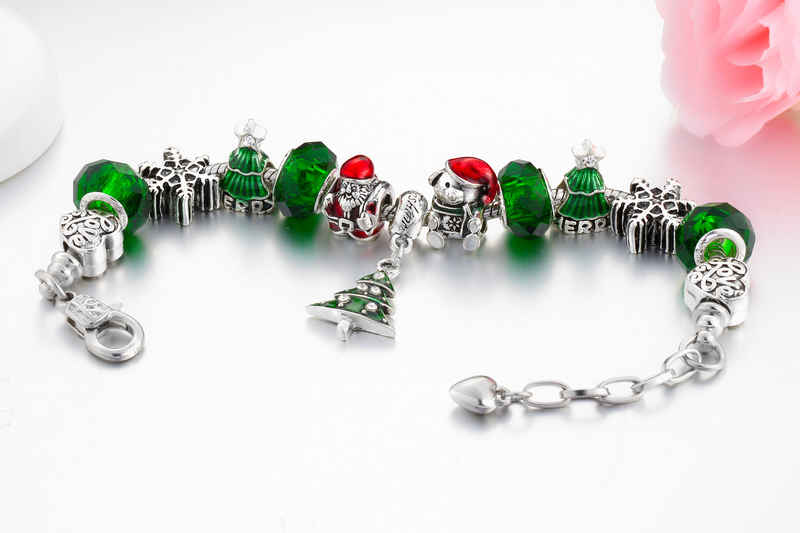 Kadınlar için Kristal Charm Bilezikler DIY Kristal Boncuk Fit ve Bilezik Takı Hediyeler_voghion.com