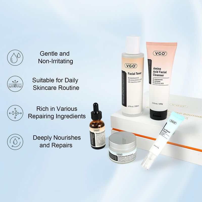 Day Creams & Moisturizers VGO Whitening, Anti Wrinkle, Even Skin Tone, And Improve Skin Elasticity Five Step Skin Care Set_voghion.com