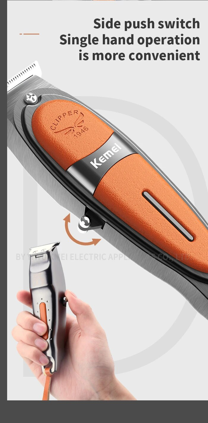 Kemei Professional Fade Hair Clipper Combo Zero Gapped Cordless Edge Hair Trimmer Barber Shop Electric 2 Hair Cutting Machines_voghion.com