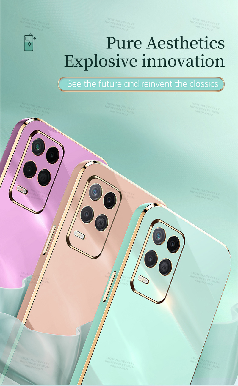 Luxury Electroplated Cover Case For Oppo A54 6.51inch Soft Silicone Camera Lens Protection For Oppo_voghion.com