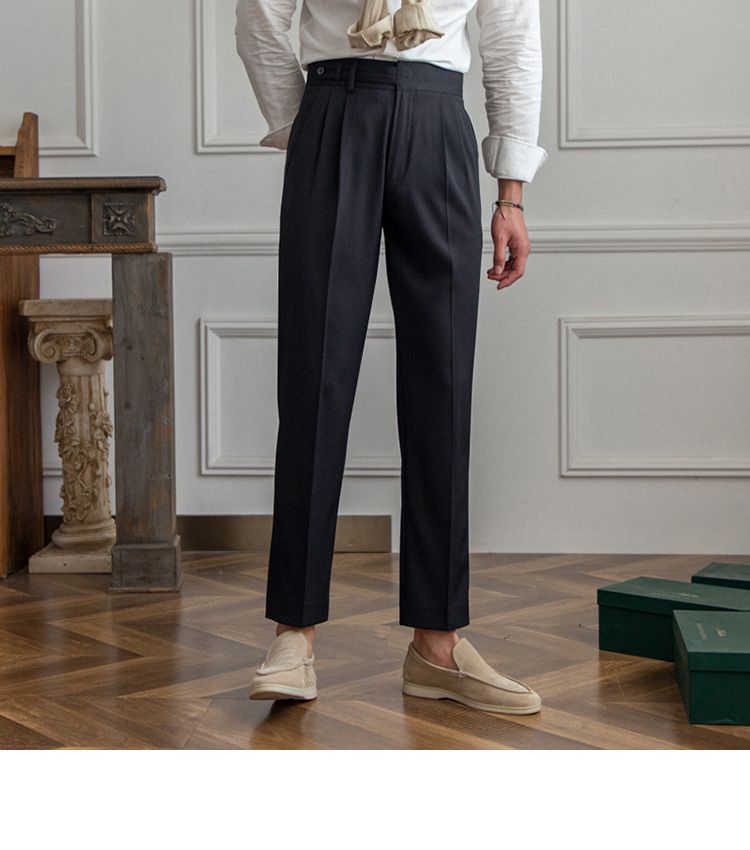 Miesten Vaatteet miesten työmatkat ryppyjä estävät rennot yhdeksän pisteen housut kesä uudet all match retro suunnittelija niche housut_voghion.com