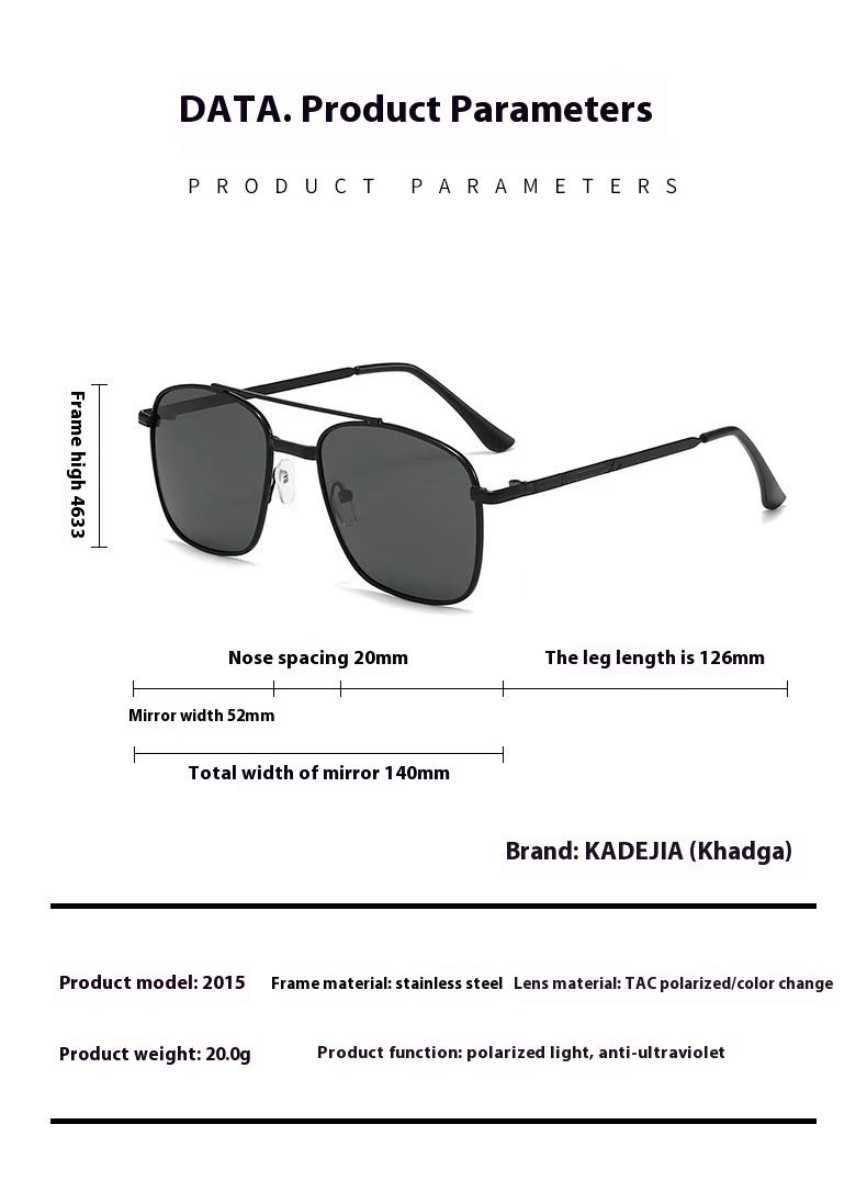 Neue Box Doppelstrahl polarisierte Sonnenbrille Männer photochrome Nachtsichtbrille Fahren Reiten_voghion.com