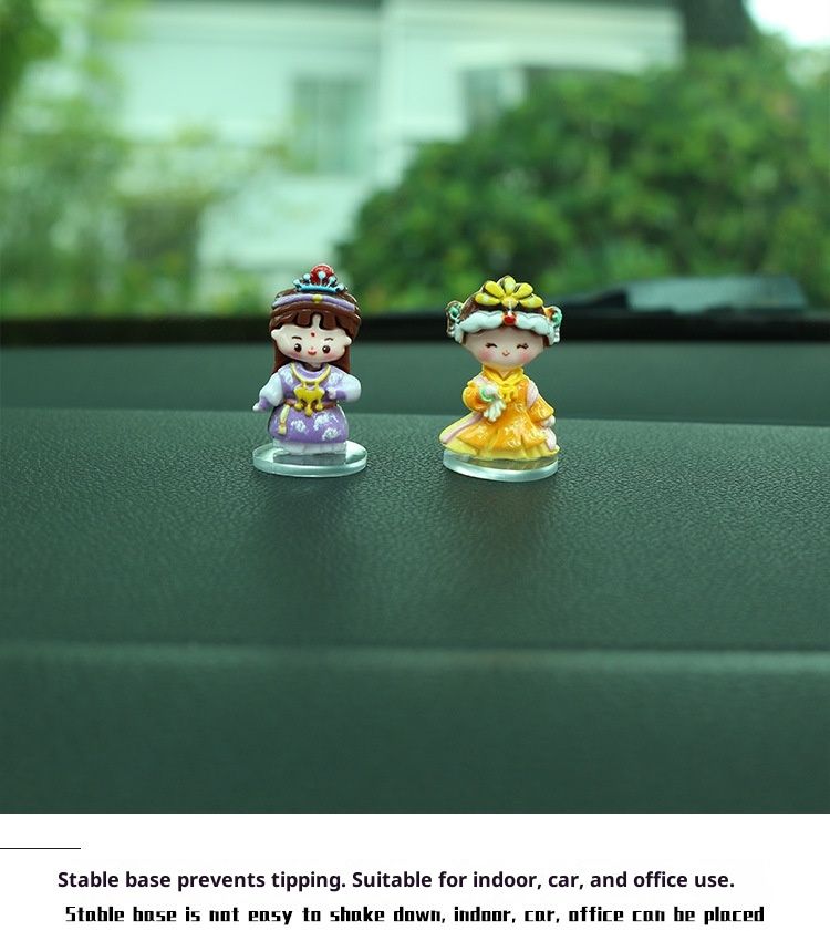 Xiaodeng Xiaodeng Nouvelle adorable figurine de dessin animé Rêve dans le Pavillon Rouge en résine, petite décoration pour tableau de bord de voiture_voghion.com