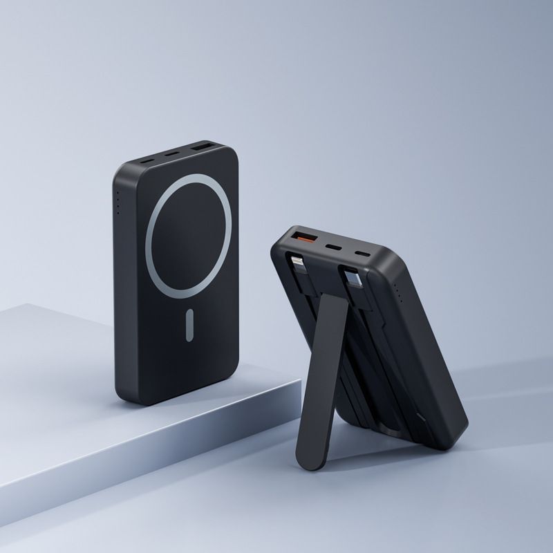 Cross-border Magnetic Wireless Power Bank 10000mAh With Built-in Cable Super Fast Charging Mini Portable Charger No Lagging_voghion.com