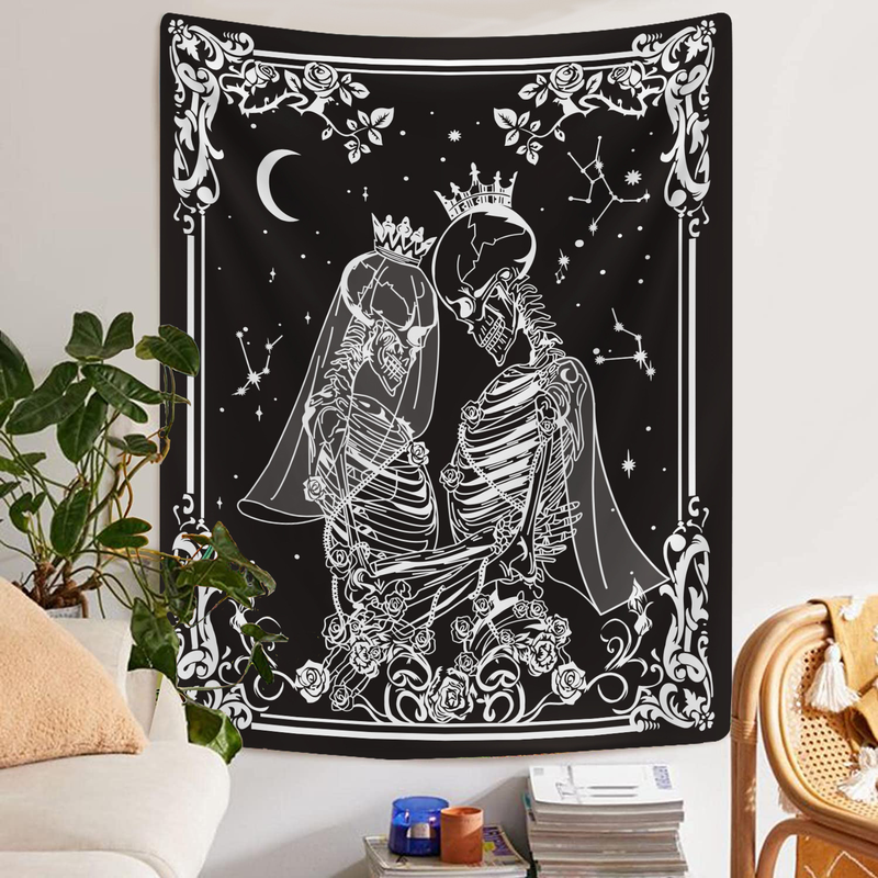 Opknoping clo Tarot merk Boheemse paar skelet achtergrond muur clo decoratieve wandtapijten omarmen home achtergrond_voghion.com