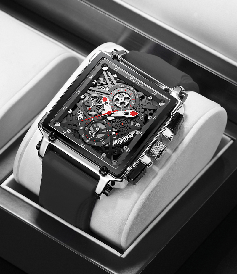 2021 Men Watch Top Brand Luxury Waterproof Quartz Square Wristwatche For Men Date Sport Hollow Clock Male Zegarek Mesk_voghion.com