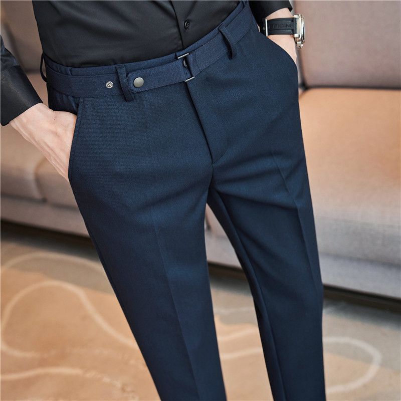 Hersteller Großhandel Herren Qualität Anzug Hosen personalisierte Gürtel nicht-ig High-End schlanke Passform Blick auf koreanischen Casual_voghion.com