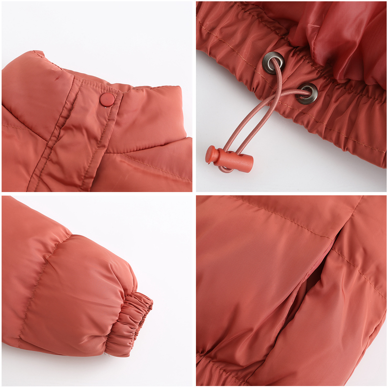 Women's fashion long sleeve high neck warm coat loose casual cotton-padded jacket_voghion.com