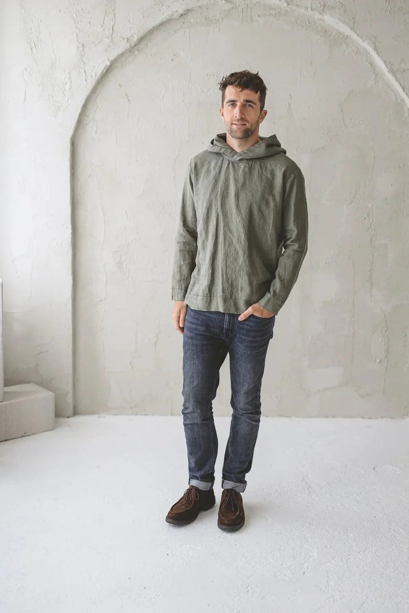 2025 New Casual Linen Hoodie Washed Pullover Sweatshirt For Men_voghion.com