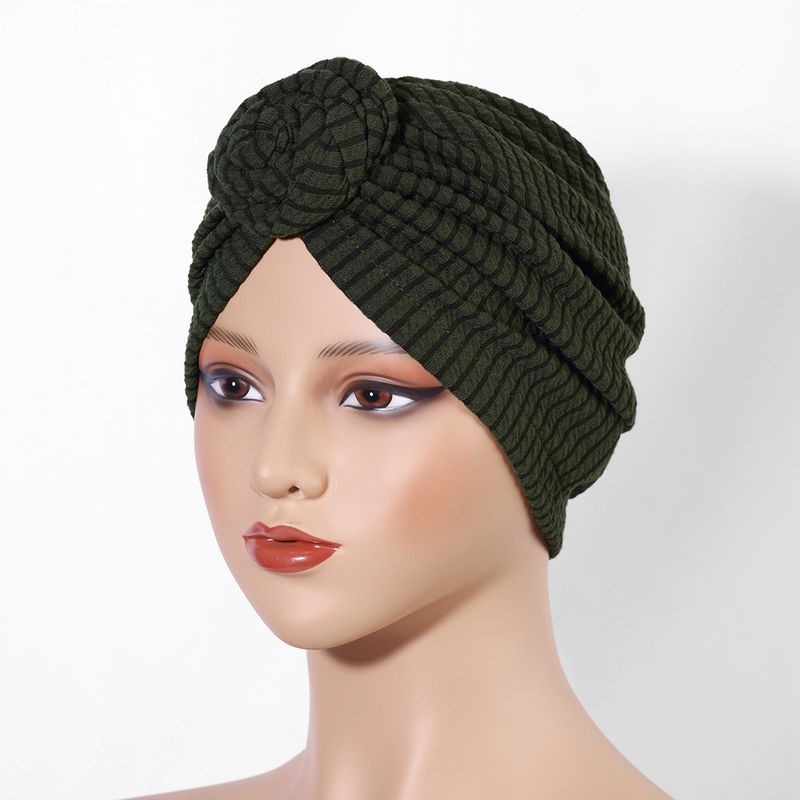 Thickened Elastic Flower Headscarf Hat - Ethnic Style Twisted Warm Hat (Fashionable & Versatile, European & American Design, Winter Headwear)_voghion.com