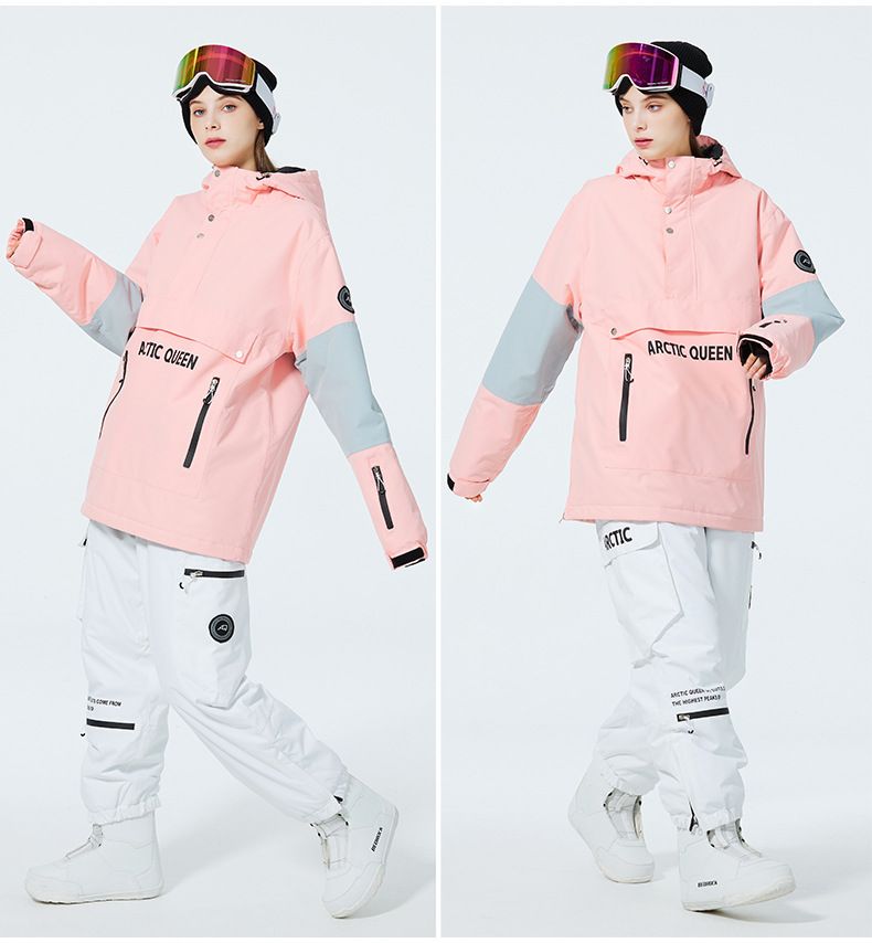 Veste de ski unisexe à capuche - Pull de snowboard coupe-vent et chaud pour hommes et femmes - Vêtements de sports d'hiver en extérieur_voghion.com