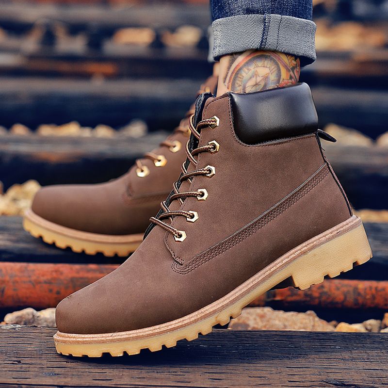 Mens Hiking Anti-skid Winter Shoes Lace Up Casual Outdoor Durable Workout Boots_voghion.com