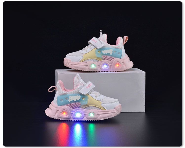 New children's casual sports shoes, boys and girls baby light shoes, children's Velcro mesh shoes, baby toddler shoes_voghion.com