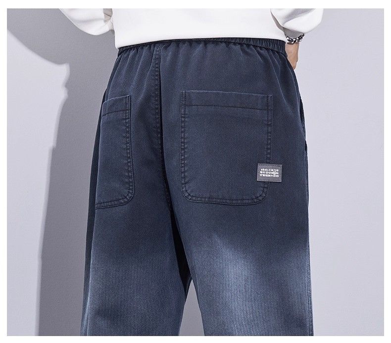 Pantalon de jogging décontracté pour homme avec doublure polaire, poignets élastiques, design multi-poches, mélange de coton confortable pour l'automne et l'hiver_voghion.com