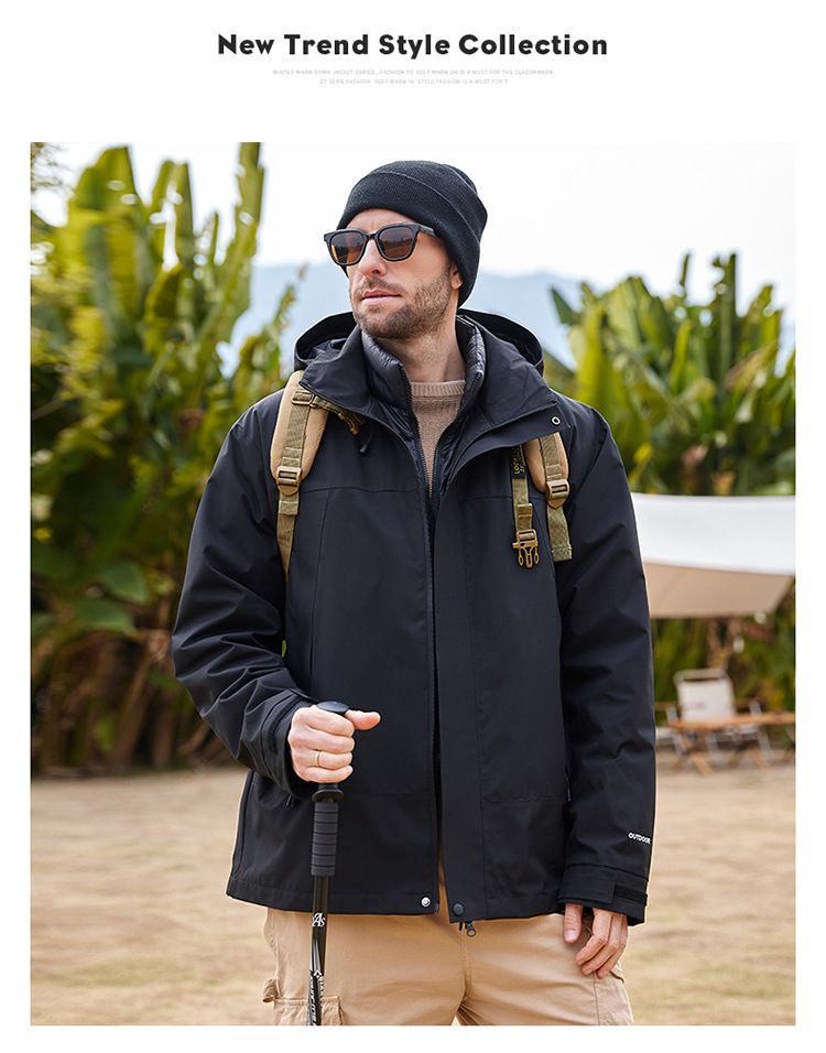 Korean Style Men's Down Jacket – Trendy Couple Matching Hooded Puffer Coat, Lightweight & Fashionable (Black/Ivory White/Tea Green, XS-3XL)_voghion.com
