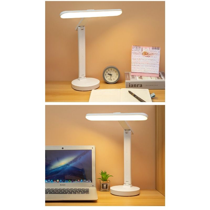 Lampada da tavolo per studenti, dormitorio, lettura, protezione degli occhi, grande testa, controllo touch, plug-in, lampada da comodino pieghevole a doppio scopo_voghion.com