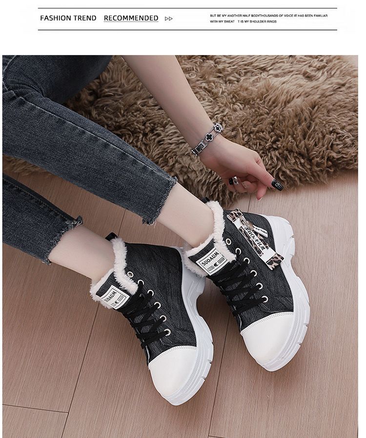 Damen-High-Top-Sneaker aus Canvas mit Fleecefutter – Rutschfeste Plateauschuhe für den Winter mit gepolstertem Komfort und lässigem Stil_voghion.com