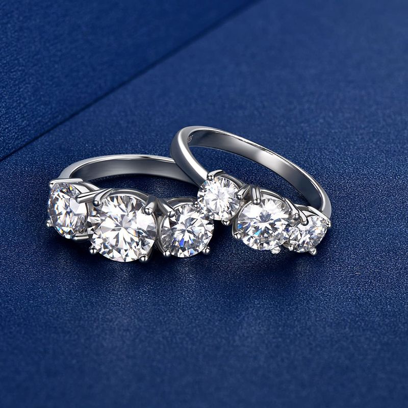 4 Karat Moissanite mat Zertifikat Sterling Sier Brilliant Cut Lab Diamant Verlobungsring Hochzäitsband fir Fraen_voghion.com