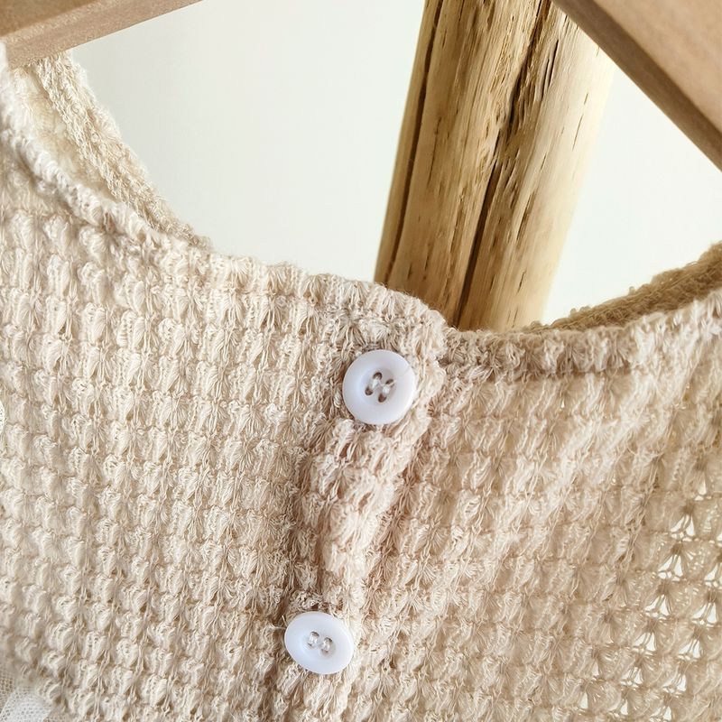 Mother & Kids Baby jumpsuit Korean version baby girl lace summer flying sleeves fart clothes newborn 100 days old princess skirt_voghion.com