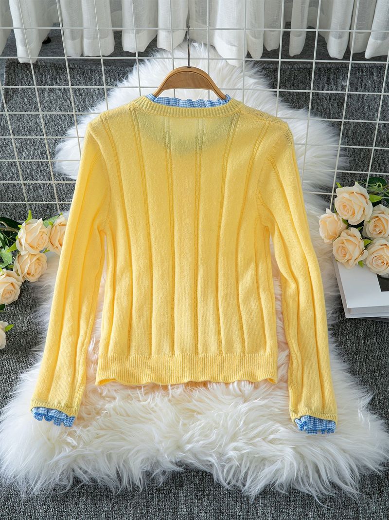 Women's Knitted Cardigan With Peplum Hem, Slim Fit Short Fall Jacket, Lightweight Open Front Sweater_voghion.com