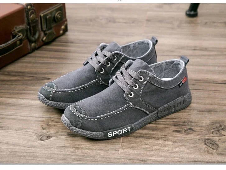 Männer Canvas Outdoor Atmungsaktive Casual Arbeitsschuhe Leichte Schnürung Feste Männliche Turnschuhe Flache Ferse Komfort Board Schuhe_voghion.com