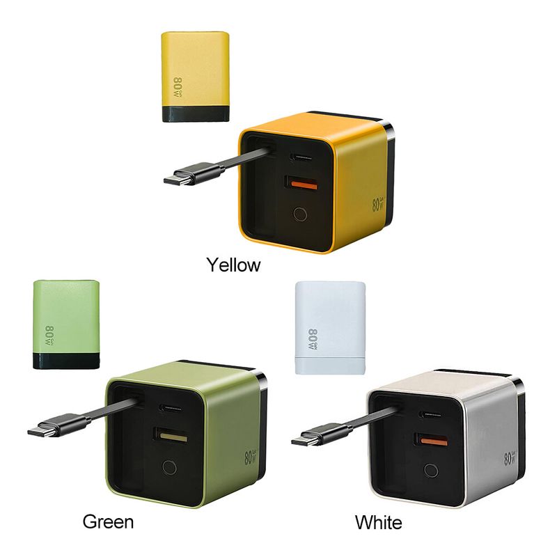 Chargeur mural rétractable 3 en 1 GaN pour téléphone portable, pour la maison et le bureau #g_voghion.com