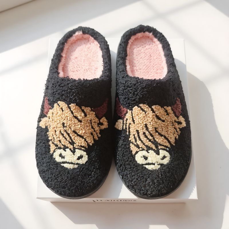 Cixi Pantofole da interno in cotone per donna, con motivo a cartoni animati, coppia di corgi, calde e antiscivolo, per uomo_voghion.com