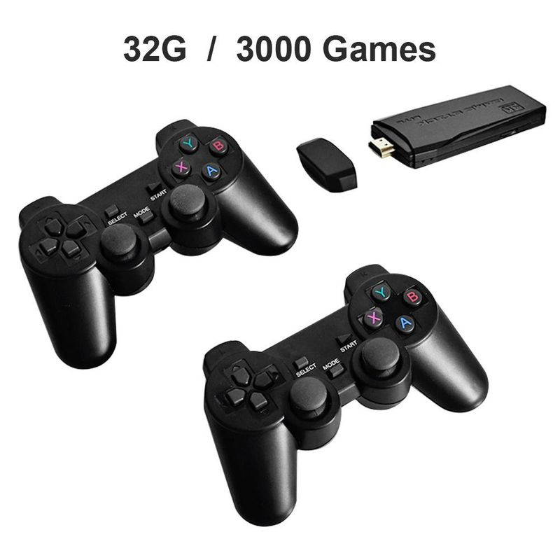 NY 32GB/64GB Indbygget 10000 Retro Håndholdt Spilkonsol Med Trådløs Controller Videospil Stick Til PS1/GBA_voghion.com