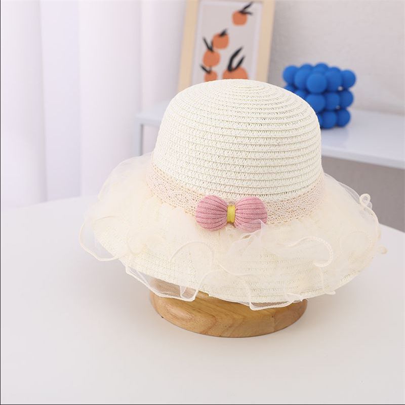 Set di borse di paglia per bambini, parasole per donne, protezione solare, cappello da spiaggia in rete, estivo da principessa_voghion.com
