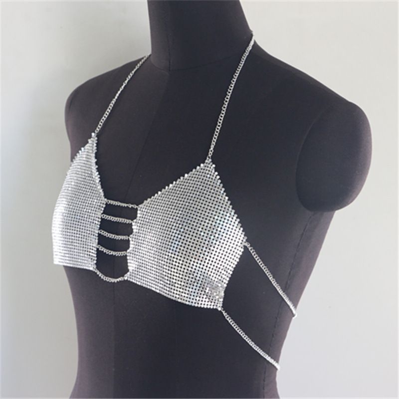 YL2907 Maglia europea e americana con strass intarsiati con paillettes di diamanti, materiale in stoffa, catena metallica appesa al collo, catena del corpo_voghion.com